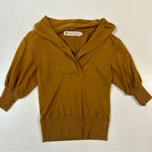 andrew lauren top size xs dark mustard super pretty - Picture 7 of 11